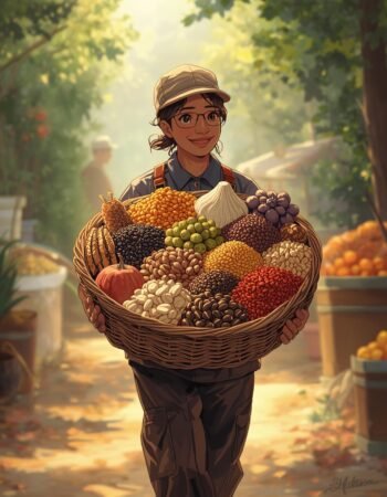 image of a delivery person delivering dry fruits, seeds, spices. (1)